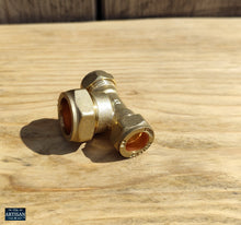 Load image into Gallery viewer, 15mm x 15mm x 22mm Brass Tee