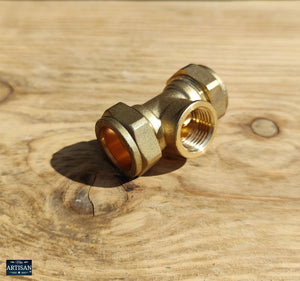 22mm x 22mm x 1/2 Inch Brass Tee