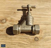 Load image into Gallery viewer, 3/4 - 1/2 Inch Brass Stop Valves