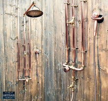 Load image into Gallery viewer, Thermostatic Copper Shower With Ceiling Pipes And Hand Sprayer