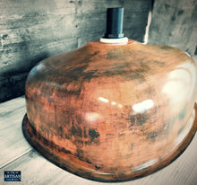 Load image into Gallery viewer, Large Aged Copper Sink Bowl With Plug