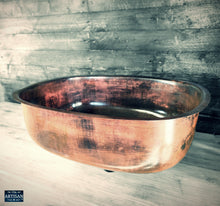 Load image into Gallery viewer, Large Aged Copper Sink Bowl With Plug