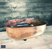 Load image into Gallery viewer, Large Aged Copper Sink Bowl With Plug