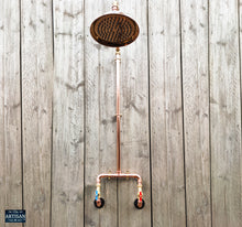 Load image into Gallery viewer, Copper Rainfall Shower Red And Blue Handles