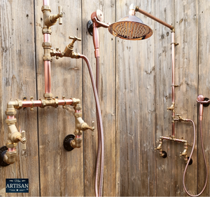 Copper And Brass Shower With Hand Sprayer