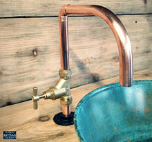 Load image into Gallery viewer, Pair Of Copper Faucet Taps - Fixed Spout