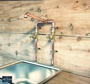 Copper Mixer Tap Wall Mounted - Swivel Spout