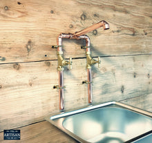 Load image into Gallery viewer, Copper Mixer Tap Wall Mounted - Swivel Spout