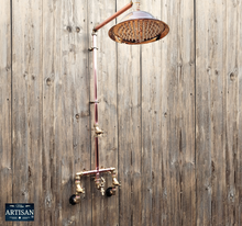 Load image into Gallery viewer, Copper And Brass Rainfall Shower With Lower Tap