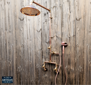 Copper And Brass Shower With Hand Sprayer