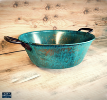 Load image into Gallery viewer, Verdigris Copper Sink Bowl With Plug