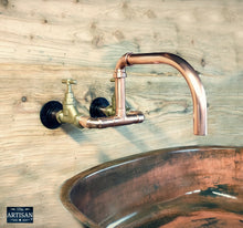 Load image into Gallery viewer, Copper Mixer Faucet Tap Wall Mounted - Swivel Spout