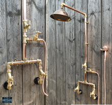 Load image into Gallery viewer, Copper And Brass Shower With Hand Sprayer