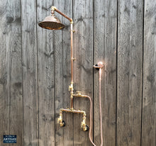 Load image into Gallery viewer, Copper And Brass Shower With Hand Sprayer