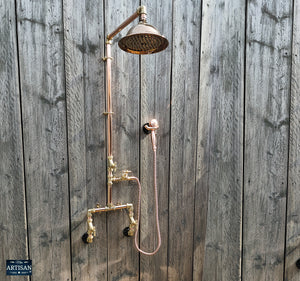 Copper And Brass Shower With Hand Sprayer