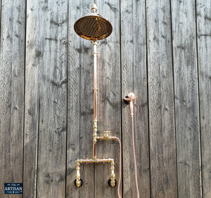 Copper And Brass Shower With Hand Sprayer