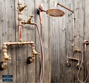 Copper And Brass Shower With Hand Sprayer