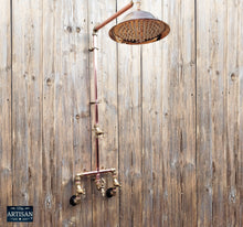 Load image into Gallery viewer, Copper And Brass Rainfall Shower With Lower Tap