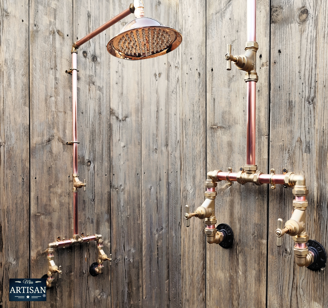 Copper And Brass Rainfall Shower