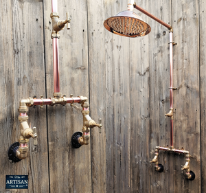 Copper And Brass Rainfall Shower