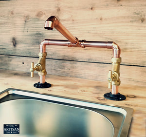 Copper Mixer Faucet Tap - Swivel Spout