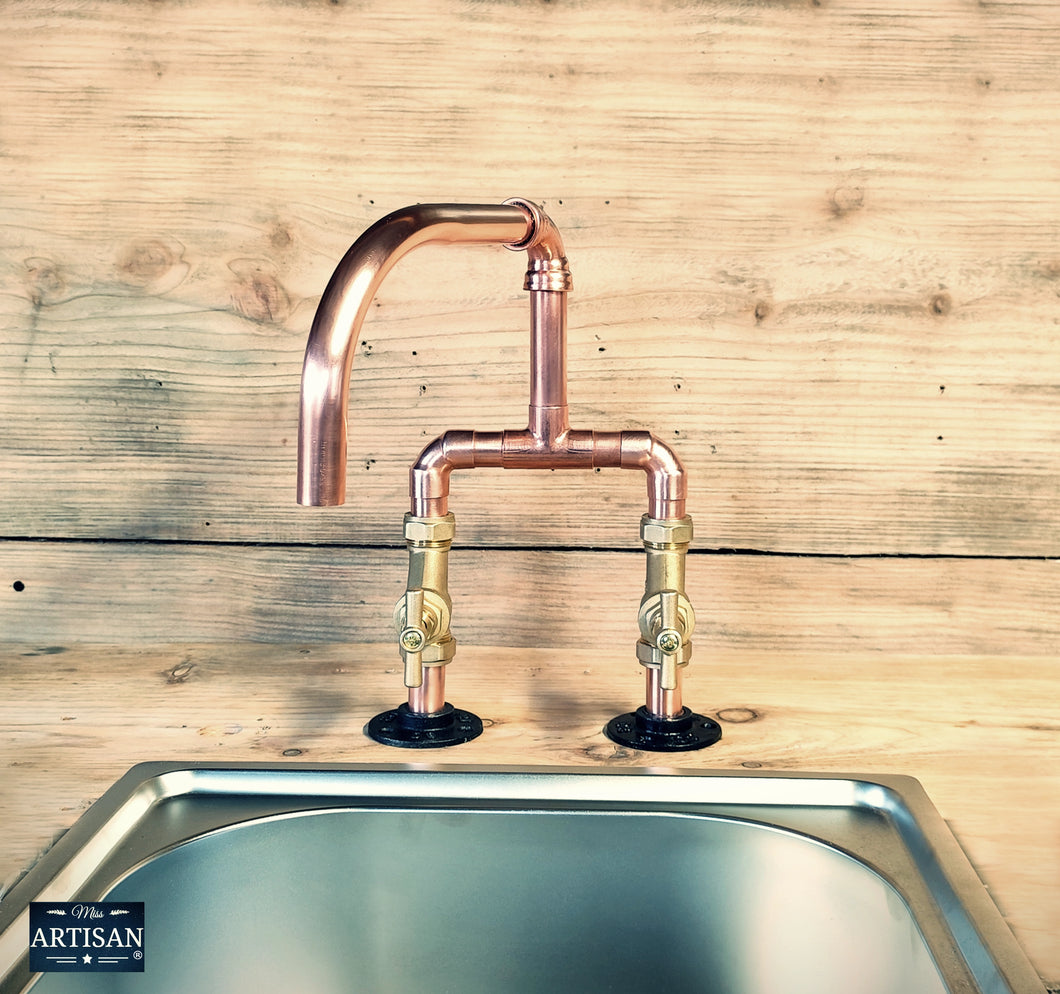 Copper Mixer Faucet Tap - Swivel Spout