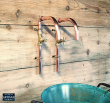 Load image into Gallery viewer, Pair Of Copper Taps Wall Mounted - Swivel Spout