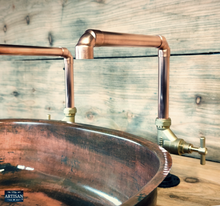 Load image into Gallery viewer, Pair Of Copper Faucet Taps - Fixed Spout