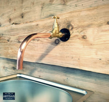 Load image into Gallery viewer, Pair Of Copper Wall Mounted Faucet Taps - Fixed Spout