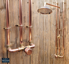 Load image into Gallery viewer, Thermostatic Copper Rainfall Shower With Ceiling Pipes