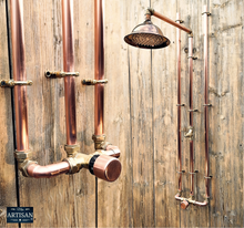 Load image into Gallery viewer, Thermostatic Copper Rainfall Shower With Ceiling Pipes