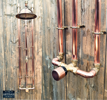 Load image into Gallery viewer, Thermostatic Copper Rainfall Shower With Ceiling Pipes