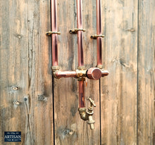 Load image into Gallery viewer, Thermostatic Copper Rainfall Shower With Ceiling Pipes And Lower Tap