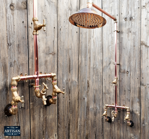 Copper And Brass Rainfall Shower With Lower Tap