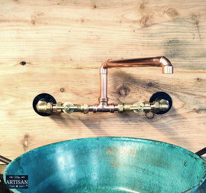 Copper Mixer Tap Wall Mounted - Swivel Spout